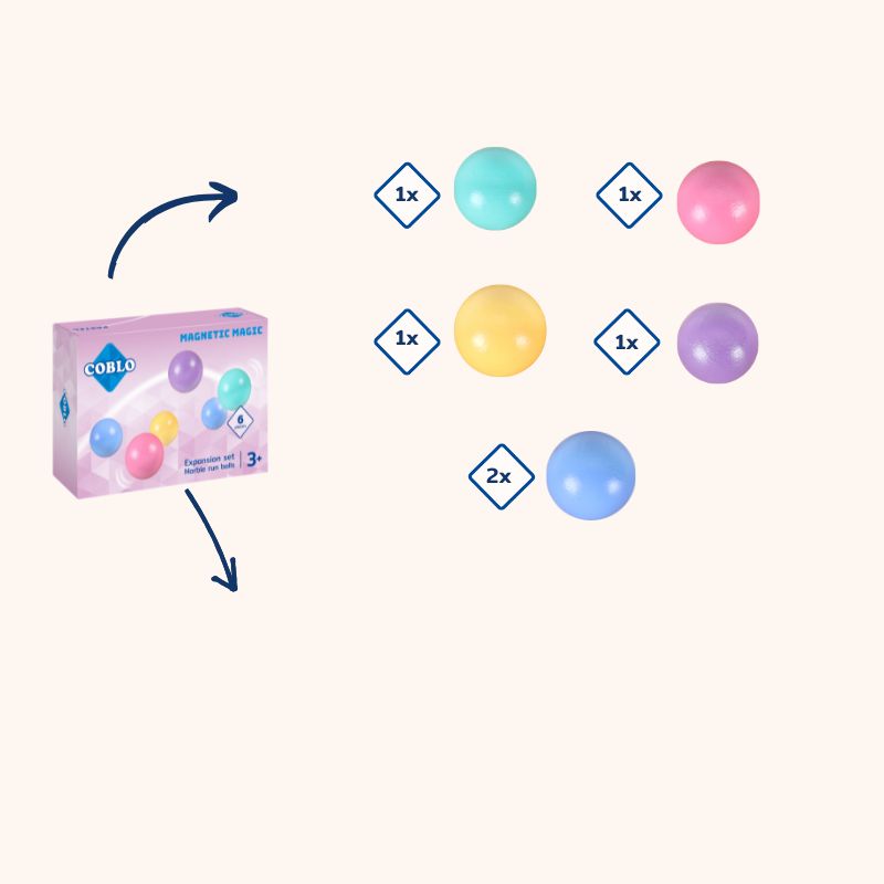 Coblo Pastel 6 Knikkers (1 omdoos: 24 stuks)