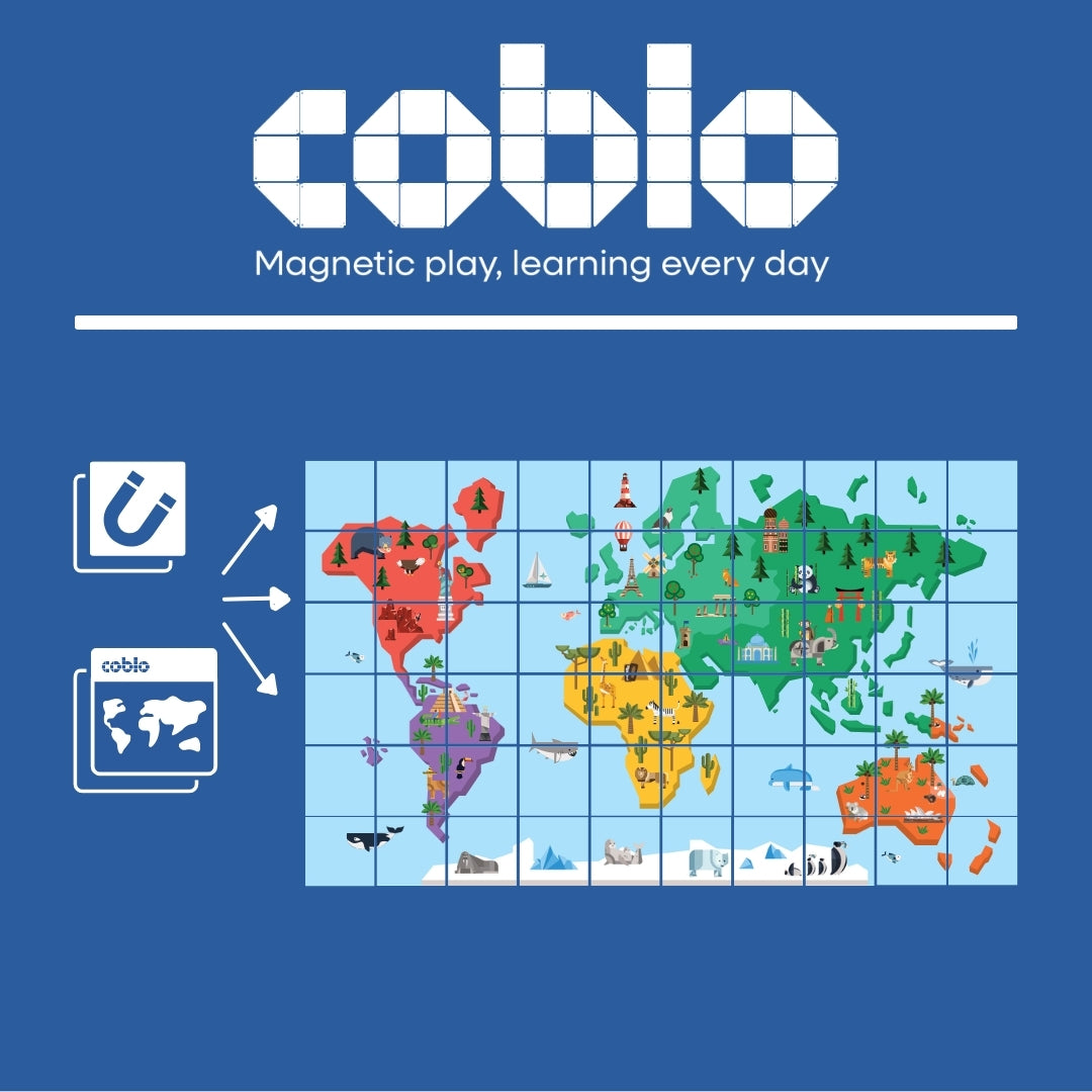 Coblo Toppers Wereldkaart 60 stuks (1 omdoos: 20 stuks)