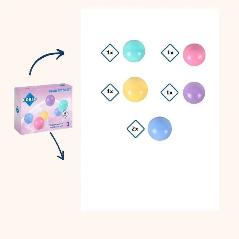 Coblo Knikkerbaan Pastel 6 Knikkers