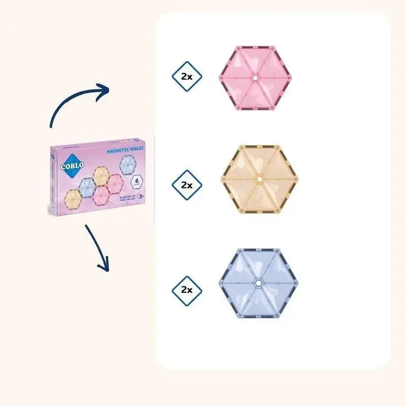 Coblo Pastel Zeshoek 6st.
