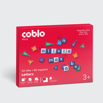 Coblo Mini Letters - 40 tegels & 60 toppers  (1 omdoos: 24 stuks)