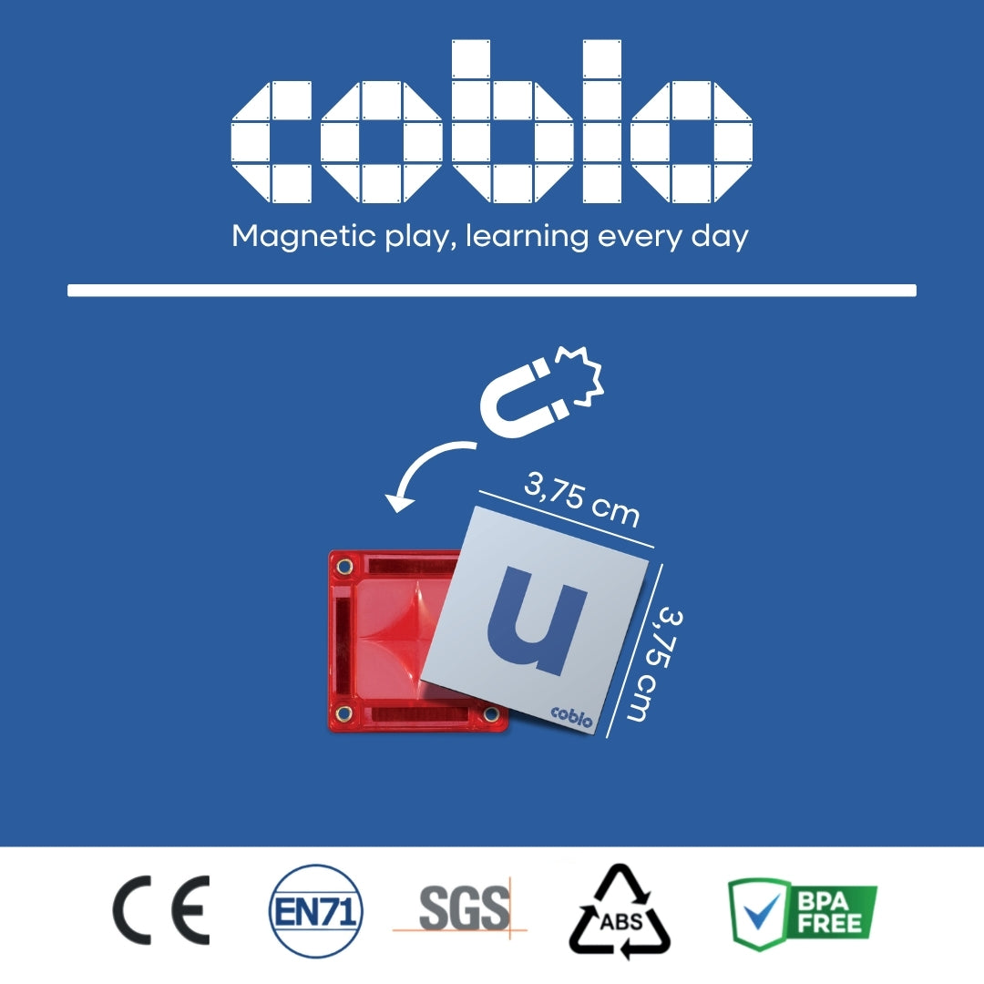 Coblo Mini Letters - 40 tegels & 60 toppers  (1 omdoos: 24 stuks)