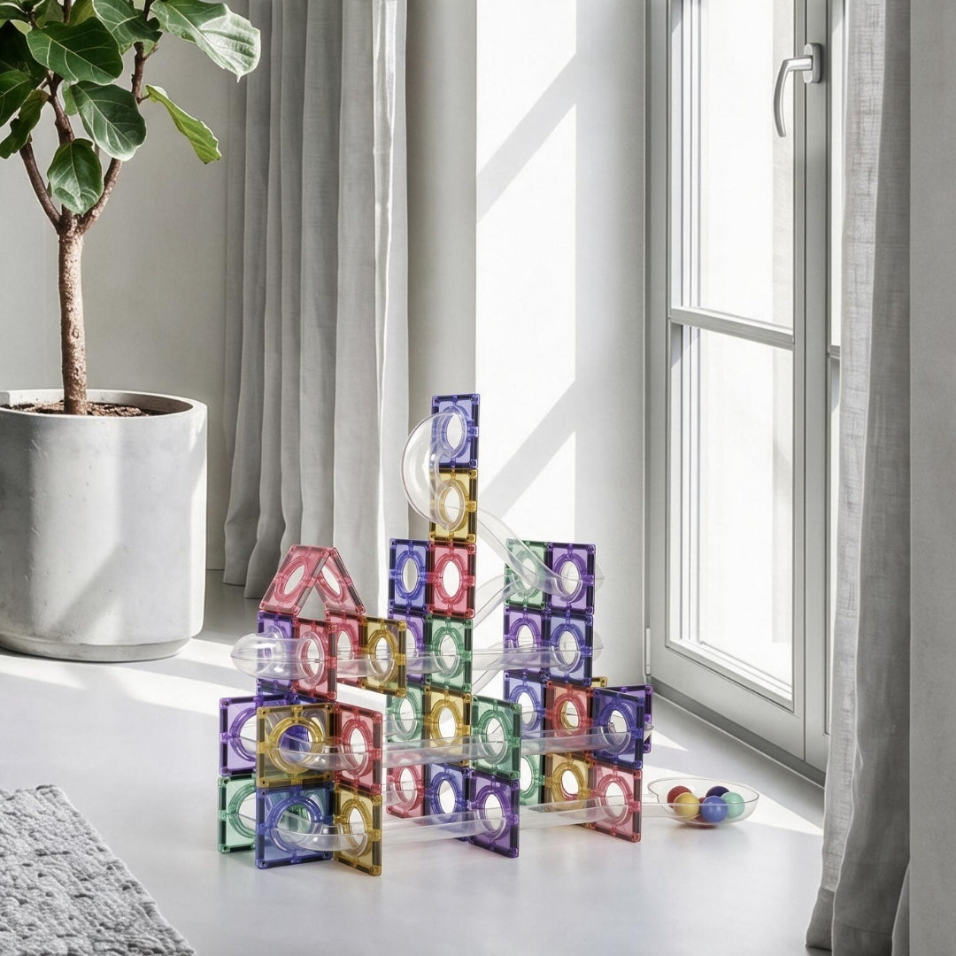 Coblo Pastel Knikkerbaan 100 onderdelen (1 omdoos: 5 stuks)
